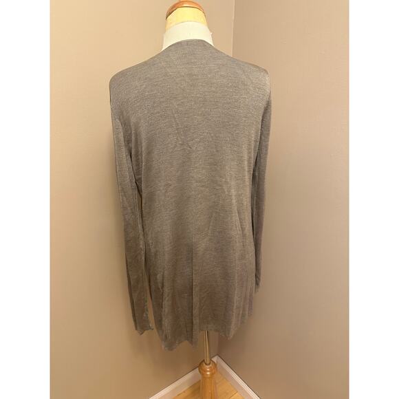 Ralph Lauren Black Label 100% Silk Sweater Cardigan Taupe Brown Sz Medium - Picture 3 of 5